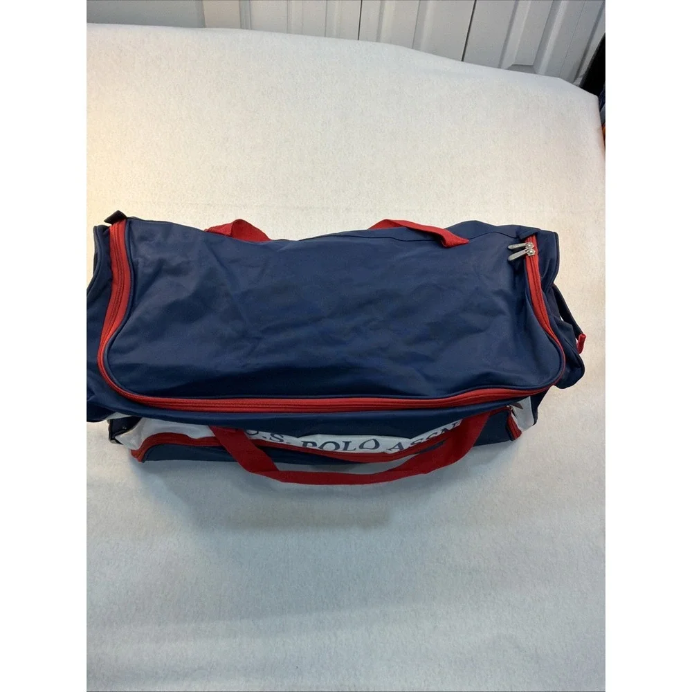 USPolo ASSN Red White And Blue Duffel‎ Bag With Wheels And Handle